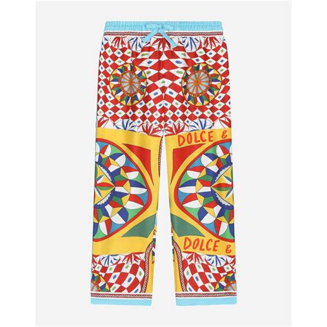 dolce gabbana pigiama|Pantaloni pigiama in seta a righe in Multicolore .